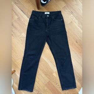 Free People Black straight leg jeans